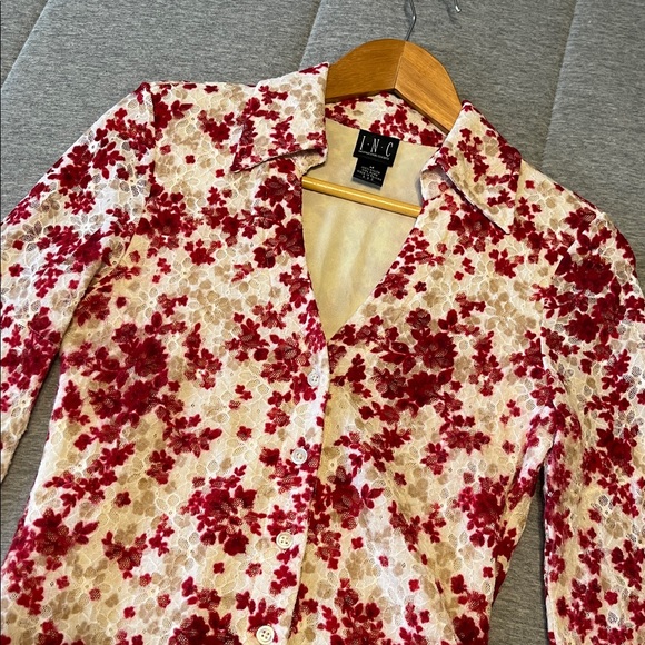 INC International Concepts Floral Lace Blouse - Picture 2 of 10